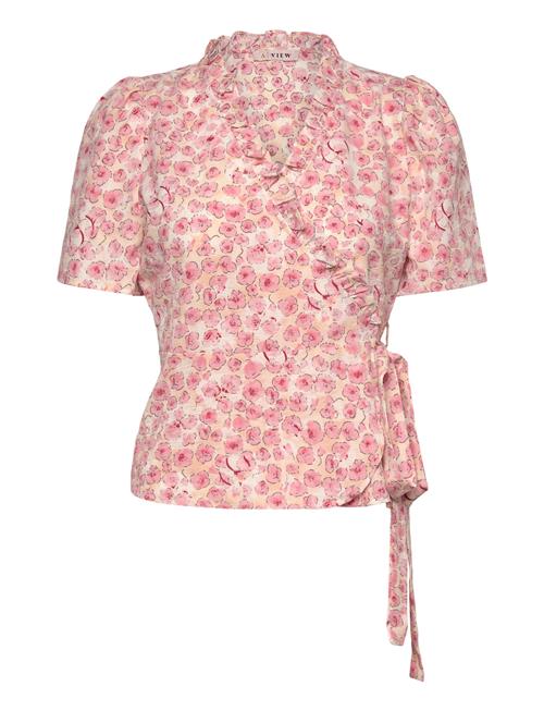 Se Peony Wrap Blouse A-View Pink ved Booztlet