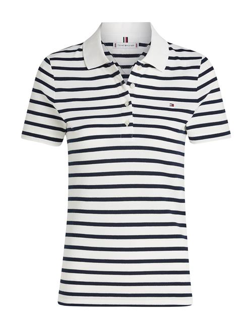 Se 1985 Slim Pique Polo Ss Tommy Hilfiger Navy ved Booztlet