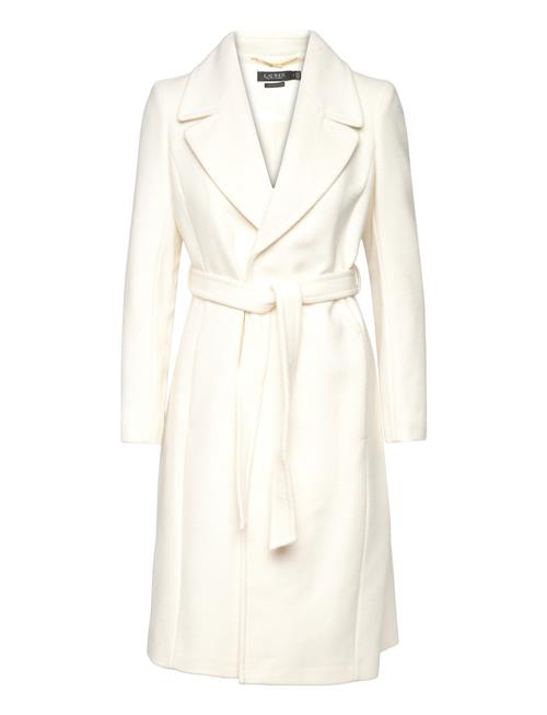 Se Belted Wool-Blend Wrap Coat Lauren Ralph Lauren Cream ved Booztlet