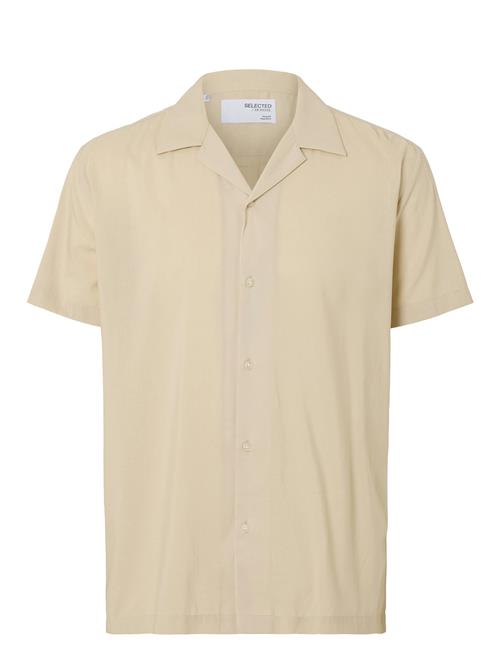 Slhreg-Air Shirt Ss Mix Selected Beige