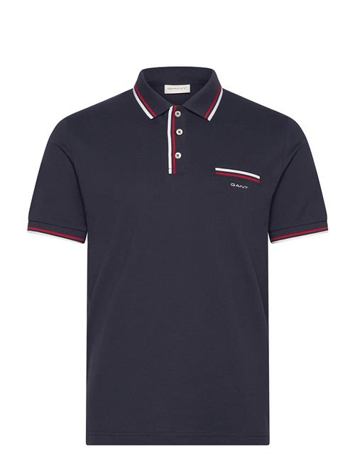 2-Col Tipping Ss Pique Polo GANT Navy