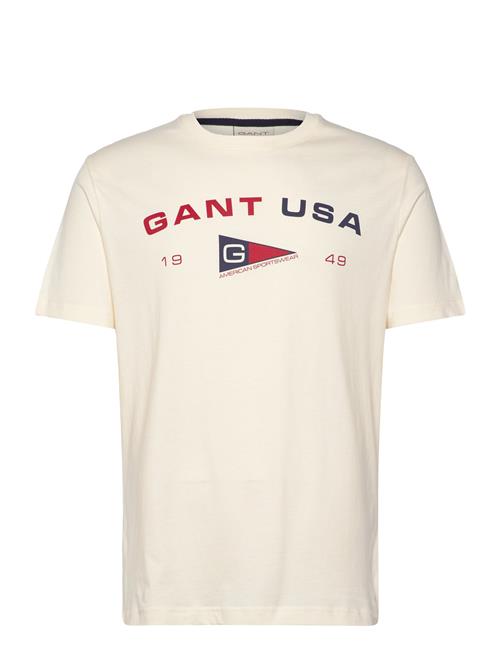 Graphic Ss T-Shirt GANT Cream