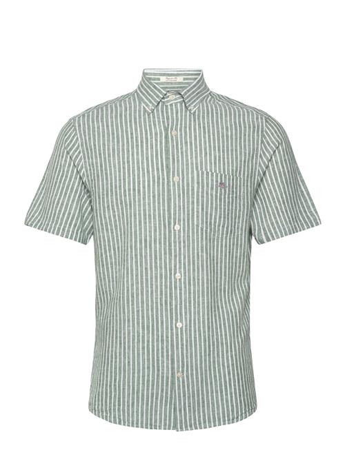 Reg Cotton Linen Stripe Ss Shirt GANT Green