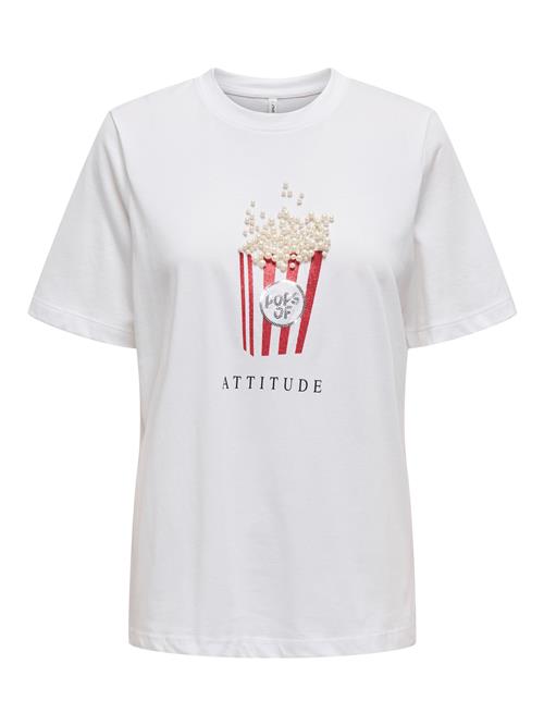 ONLY Shirts 'ONLBurst Popcorn'  rubinrød / sort / sølv / hvid