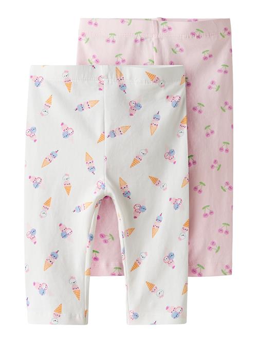NAME IT Leggings 'NMFVivian'  grøn / orange / lyserød / hvid