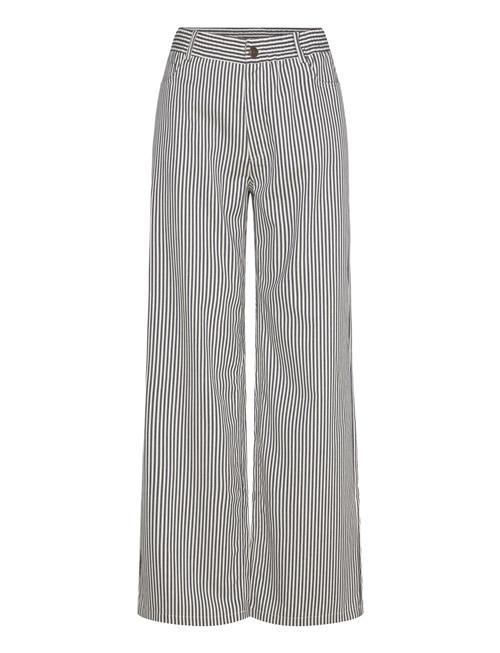Pants From Freequent In A Soft Material With Yarn Dyed Stripes. The Pants Have A FREE/QUENT Navy