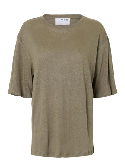 Slfvilja Linen Ss Tee Selected Khaki