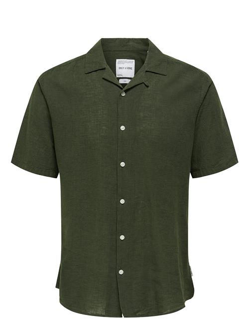 Onscaiden Ss Solid Resort Linen Noos ONLY & SONS Khaki