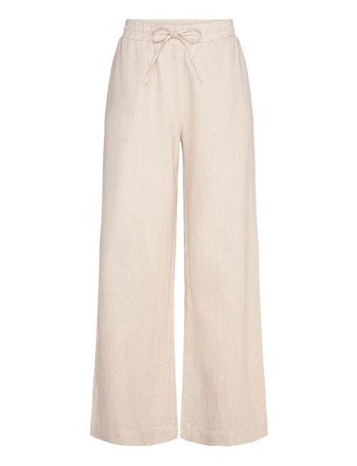 Pants From Freequent In A Light Linen Material With A Striped Print. The Pants H FREE/QUENT Beige