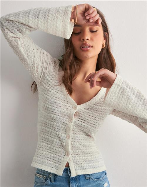 Nelly - Beige - Crochet Cardigan