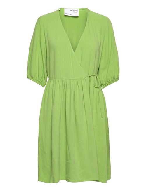 Slframi 2/4 Short Wrap Dress B Selected Green