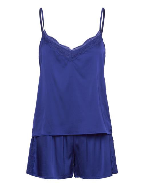 Rhjasmine Silk Blend Woven Nightset Rosemunde Blue