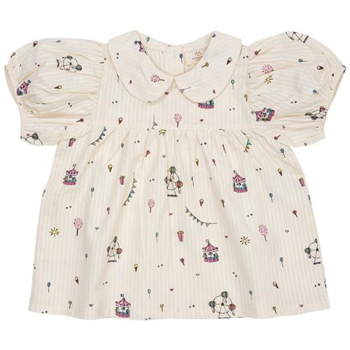 Copenhagen Colors Mønstret Bluse Cremefarvet 98 cm  Creme  98 cm  kvinde