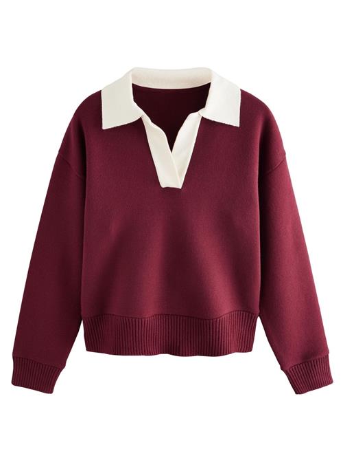 Next Pullover  mørkerød / hvid