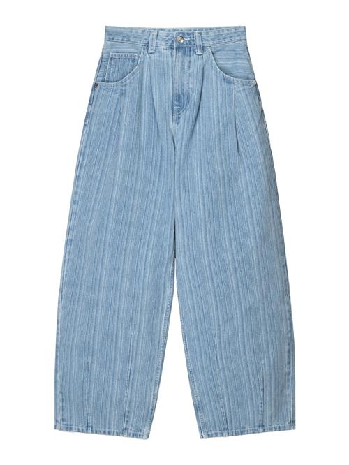Bershka Jeans med lægfolder  blue denim / lyseblå