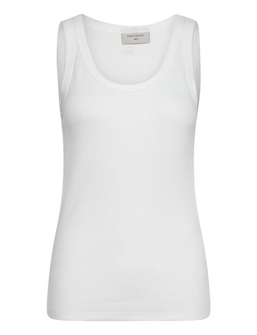 Top From Freequent In A Soft, Ribbed Material. The Top Has A Simple Silhouette W FREE/QUENT White