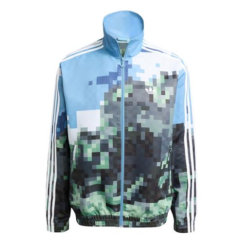 ADIDAS ORIGINALS Overgangsjakke 'Adidas Originals x Minecraft'  lyseblå / mørkegrå / lysegrøn / hvid