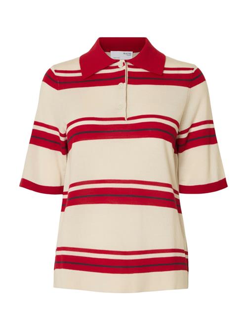 SELECTED FEMME Pullover 'SLFThea'  creme / mørkerød / sort
