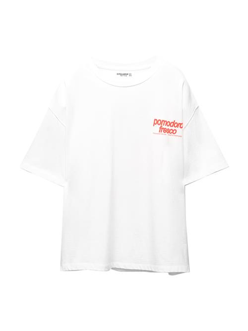 Pull&Bear Shirts 'TOMATOES'  pastelgrøn / rød / hvid