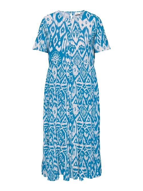 ONLY Carmakoma Kjole 'CARMarrakesh'  azur / hvid