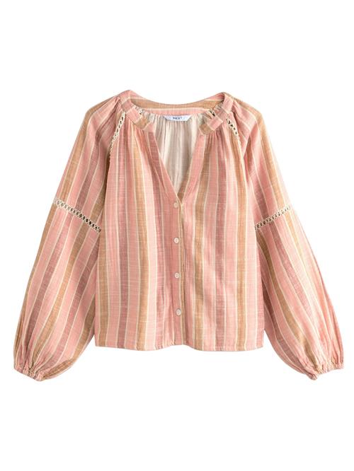 Se Next Bluse  brun / lyserød / mørk pink / offwhite ved About You