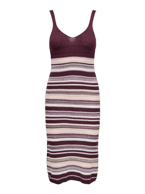 JDY Strikkjole 'JDYTROPICA'  lysegul / aubergine / rosé / hvid