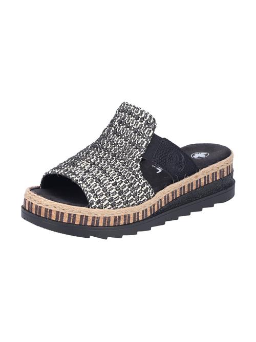 Rieker Pantoletter  antracit / sort / hvid