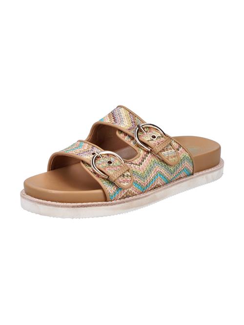 Rieker Pantoletter  camel / azur / lysegrøn / lyserød