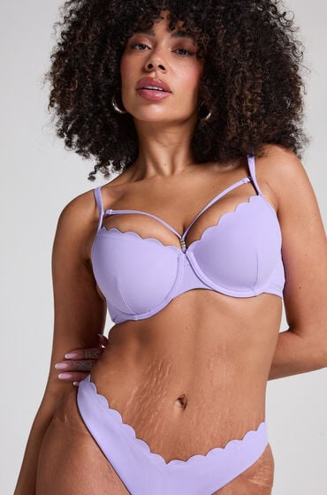 Hunkemöller Formstøbt bikinitop med bøjle Scallop lilla