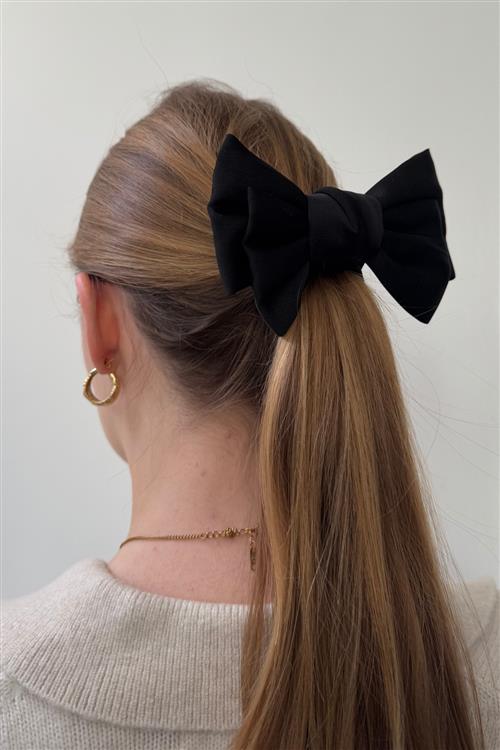 Double Bow Scrunchie - Sort - One-Size - TeeShoppen