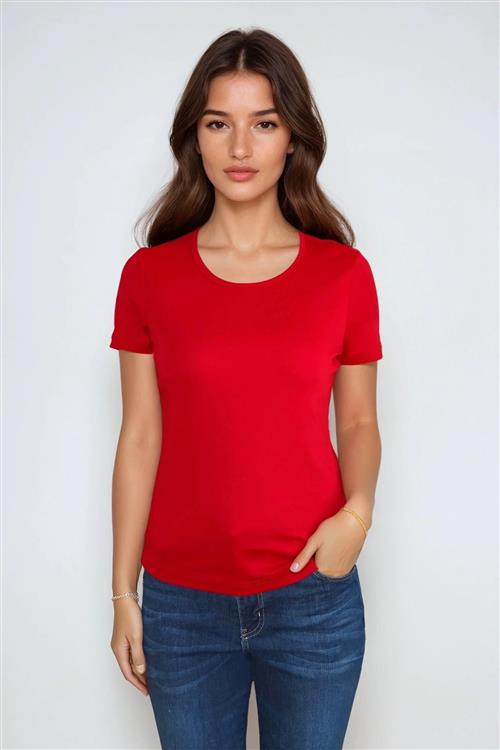 Basic Tight T-shirt T-shirt - Rød - S - TeeShoppen