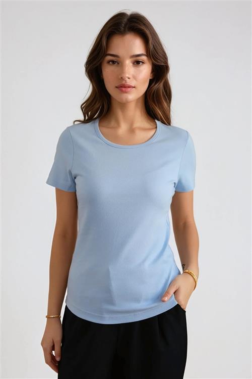 Basic Tight T-shirt - Lys Blå - XL - TeeShoppen