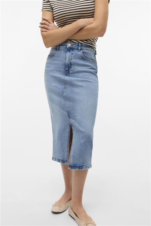 Natalie Midi Nederdel - Light Blue Denim - L - Vero Moda
