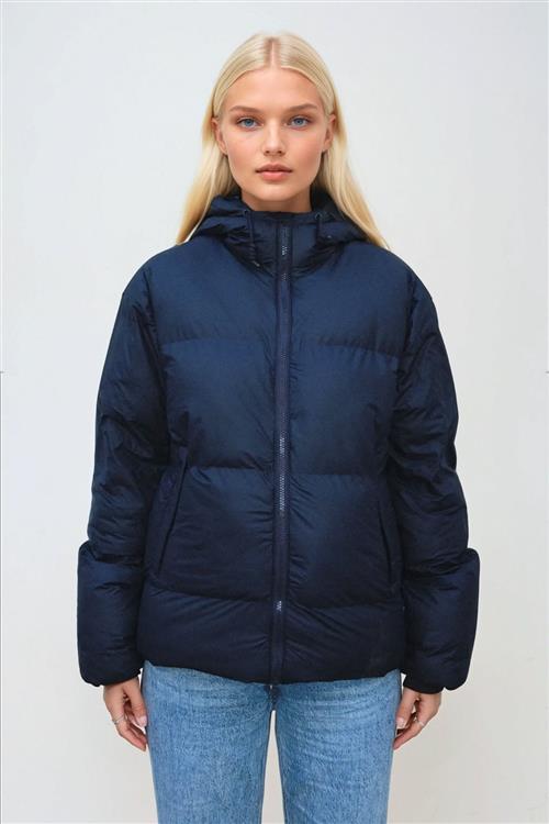 Lexie Coated Jacket - Navy - L - TeeShoppen