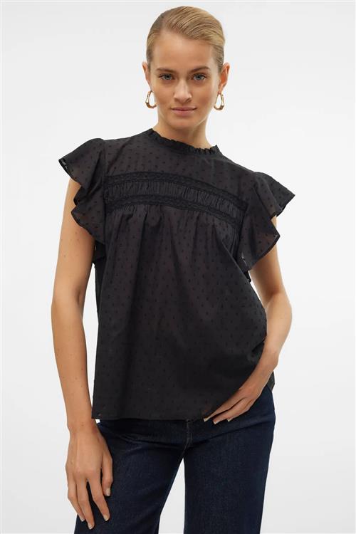 Trine Blonde Top - Sort - M - Vero Moda