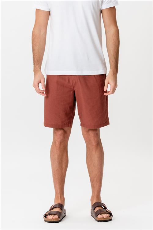 Hørshorts - Terracotta - M - TeeShoppen