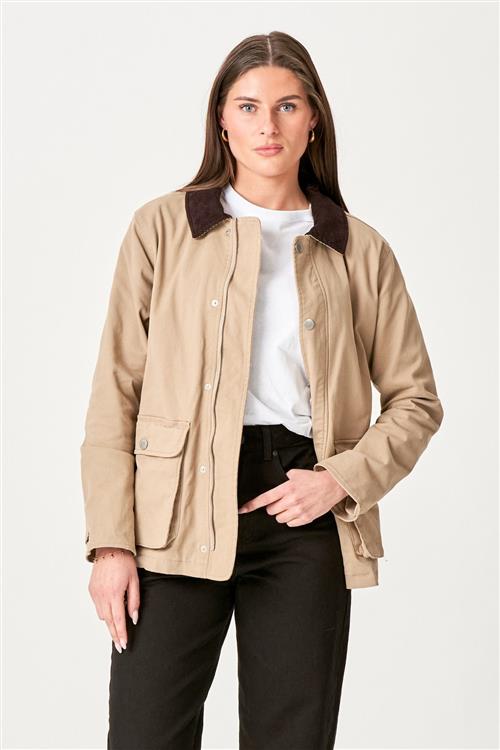 Twill Jakke - Mørk Sand - S - TeeShoppen