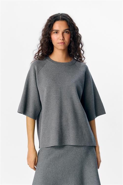 Se Reynard 2/4 Strik Pullover - Medium Grå Melange - XL - Object ved Teeshoppen