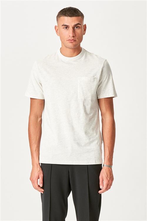 T-shirt med lomme - Off-white - M - TeeShoppen