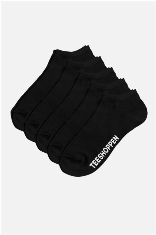 Sneaker Socks 5-pak - Sort - Dame - One-size - TeeShoppen