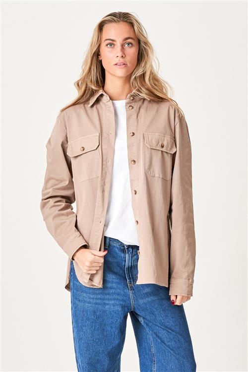 Amber Twill Skjorte - Khaki - L - TeeShoppen
