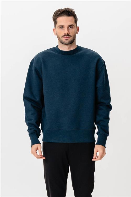 Heavy Crewneck - Mottled Navy - M - TeeShoppen