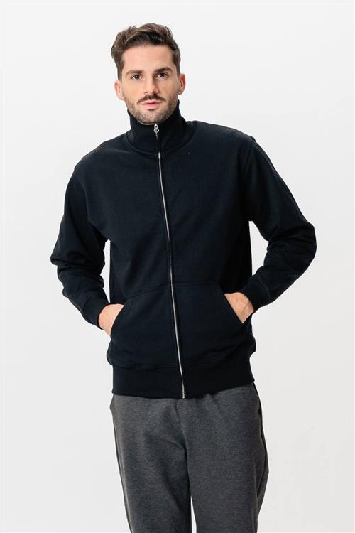 Sweatshirt Zip - Sort - XL - TeeShoppen