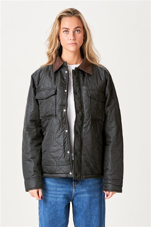 Ella Quiltet Jacket - Sort - L - TeeShoppen