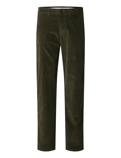 Slh196-Straight Miles Cord Pants W Noos Selected Green