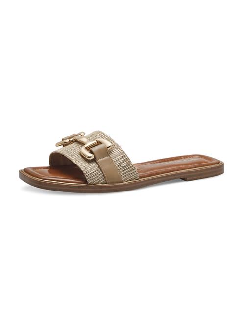 Tamaris Pantoletter  beige / mørkebeige / hvid