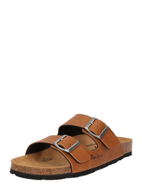 Pepe Jeans Pantoletter 'Oban Classic'  karamel / sort / sølv