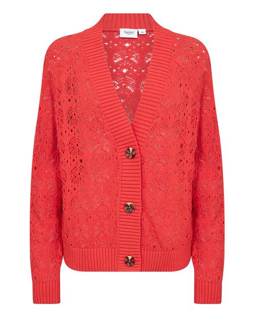 SAINT TROPEZ Cardigan 'Juna'  neonrød