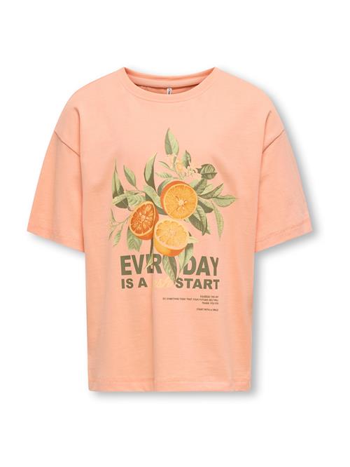 Se ONLY GIRLS Bluser & t-shirts 'KOGHelen'  grøn / orange / laks ved About You