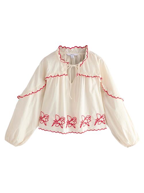 Next Bluse  creme / mørkerød